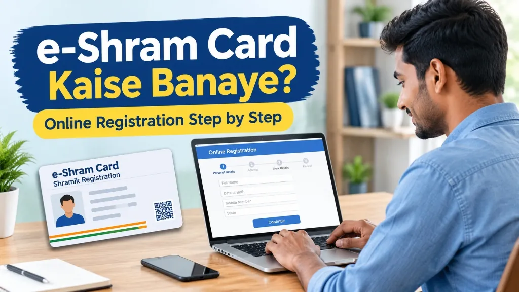e Shram Card Kaise Banaye 2026: ई-श्रम कार्ड ऑनलाइन रजिस्ट्रेशन की पूरी प्रक्रिया